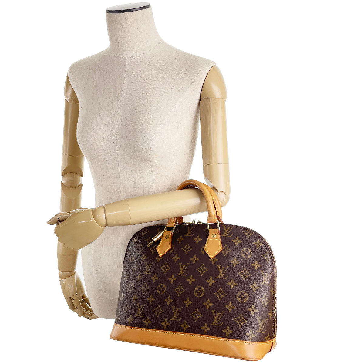 Louis Vuitton Monogram Alma Coated Canvas Fabric Brown Handbag 4912
