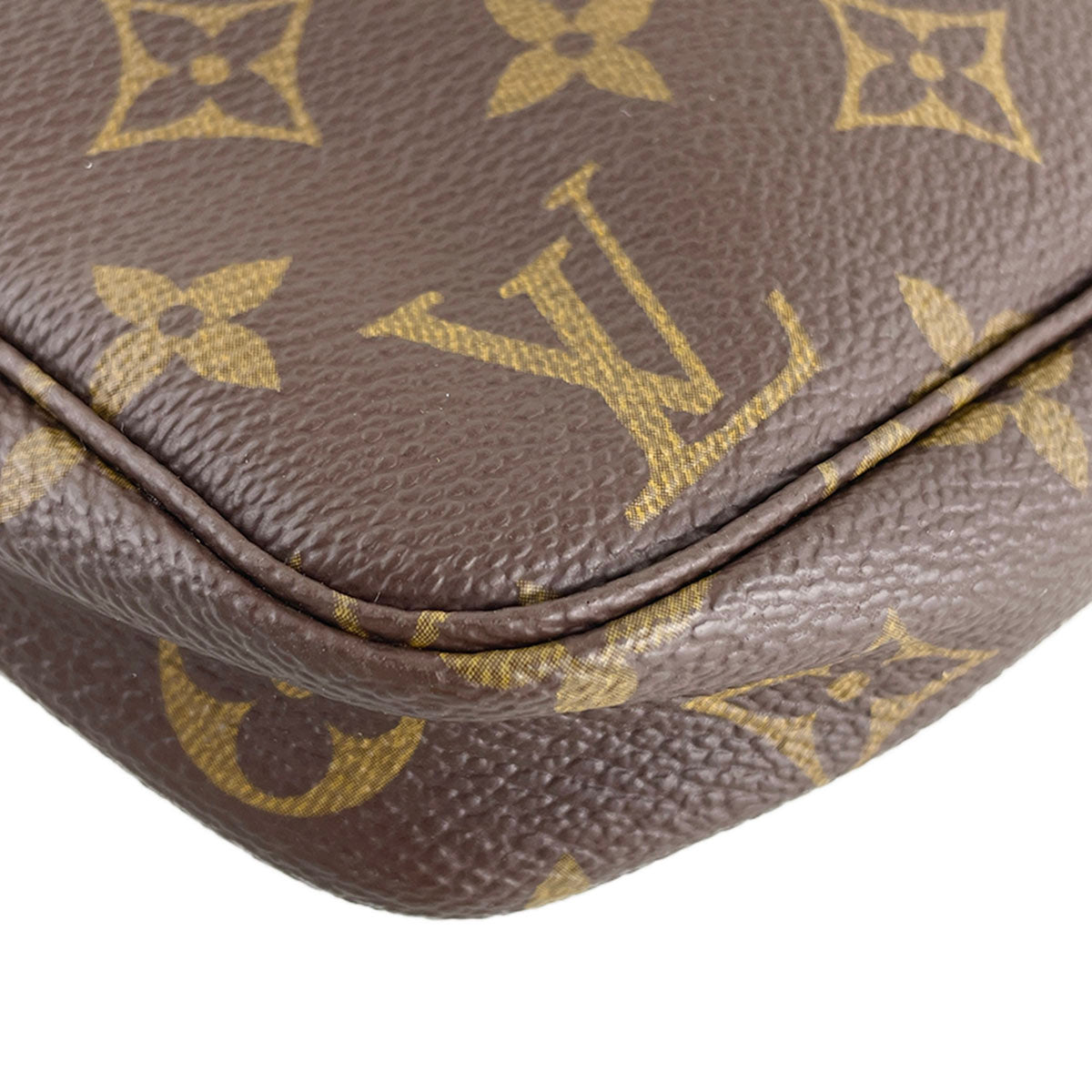 Louis Vuitton Monogram Pochette Accessoires Coated Canvas Brown Handbag 4891