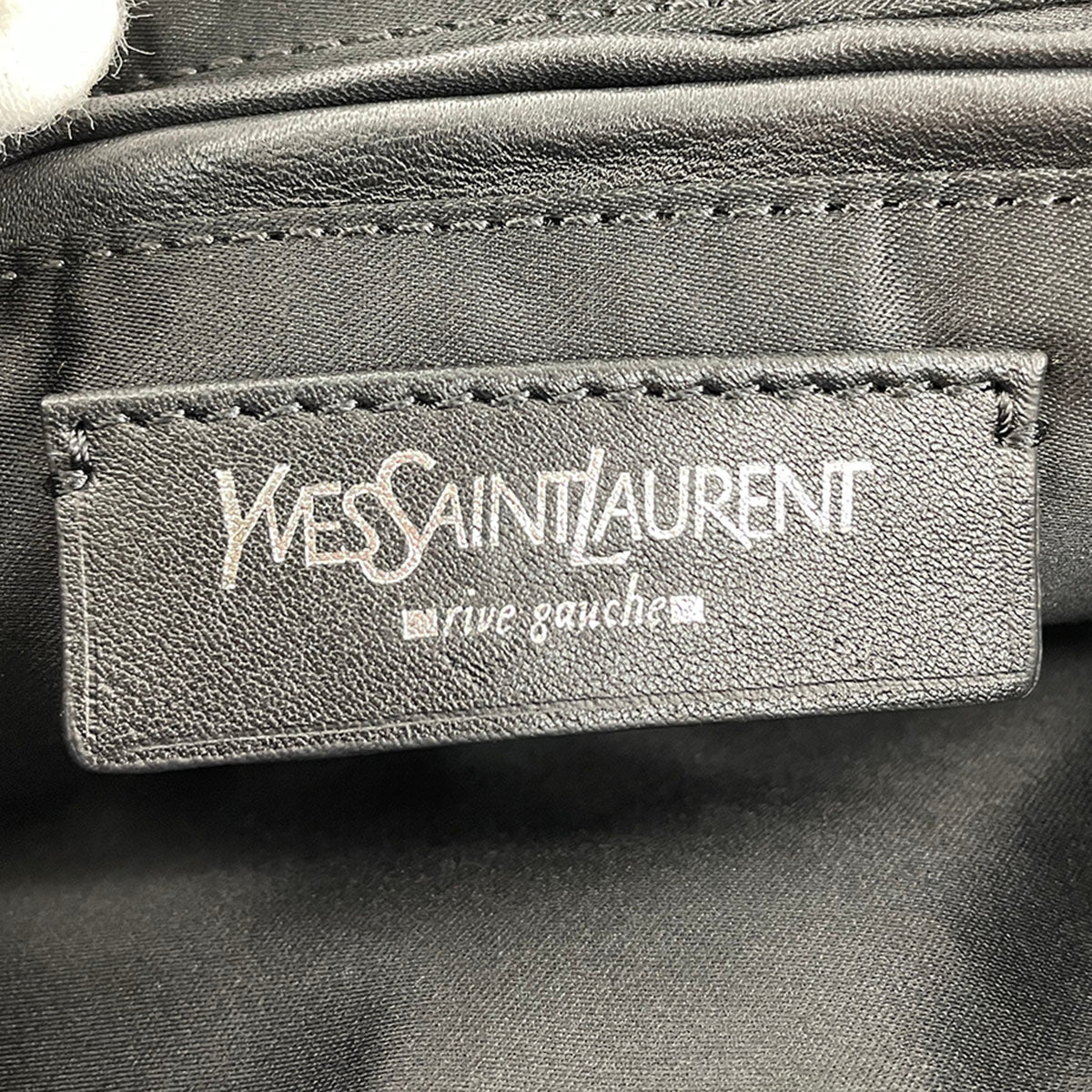 Saint Laurent Rive Gauche Kahala Canvas Fabric Black Handbag 4886